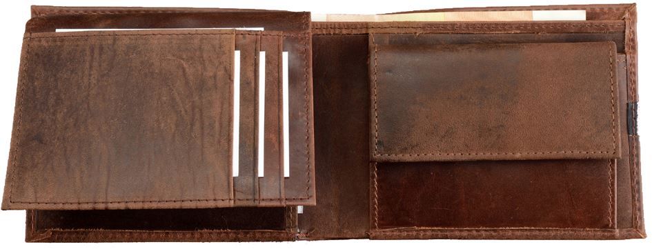 Brieftaschen: Geldbörse, Leder, braun, Querformat – Neu und originalverpackt aus St. Gallen von cointec 2