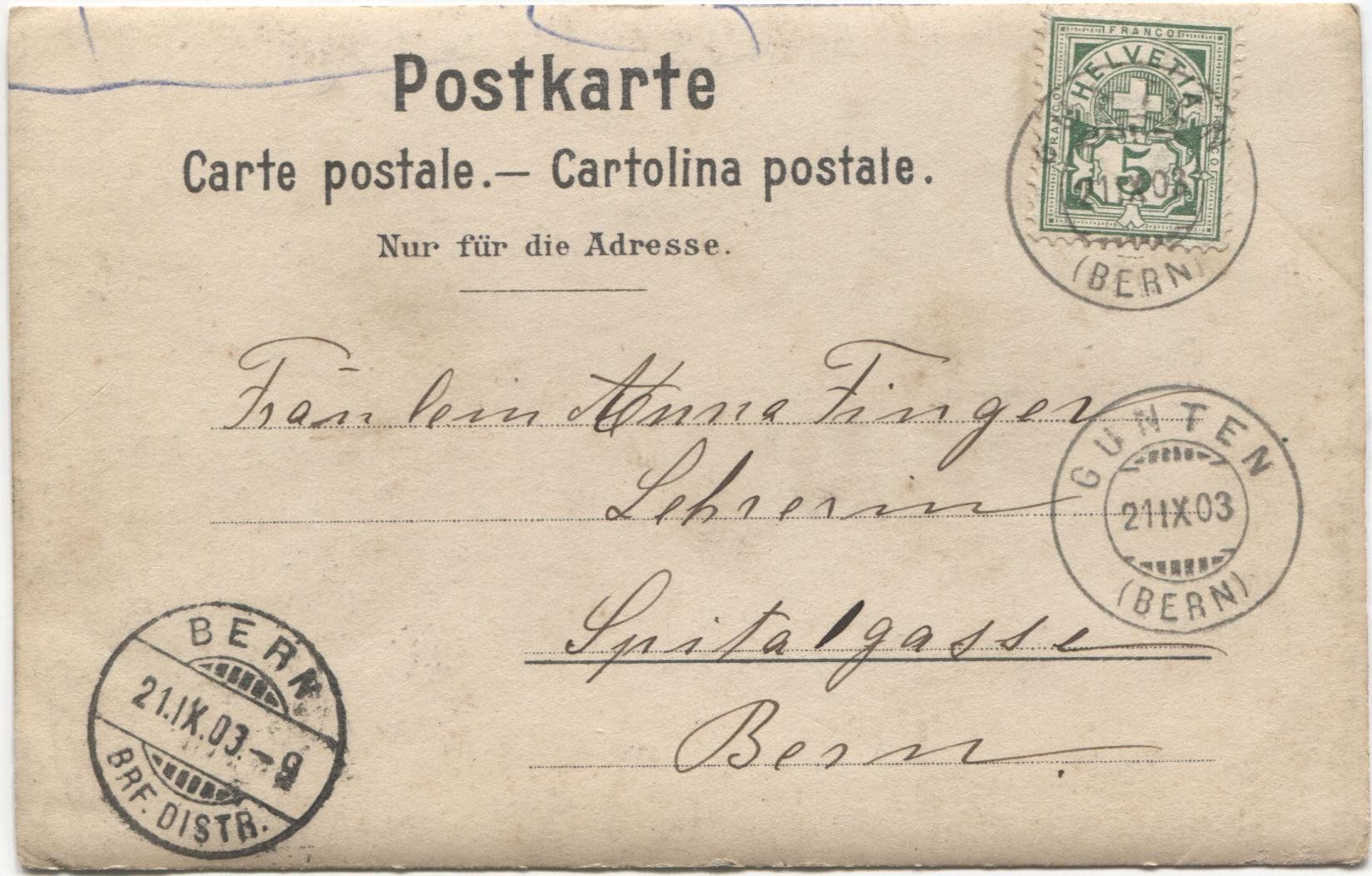 Cartoline postali: RINGOLDSWIL BE 1903 Krinde mit Bienenhaus – Usato da Wil SG venduto da Clanx 1