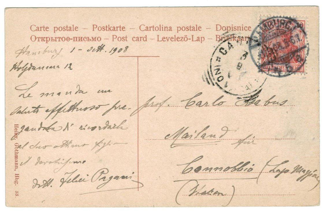Cartoline postali: AK Hamburg, Elbbrücke 1908 – Usato da Zürich venduto da Tolima194 1