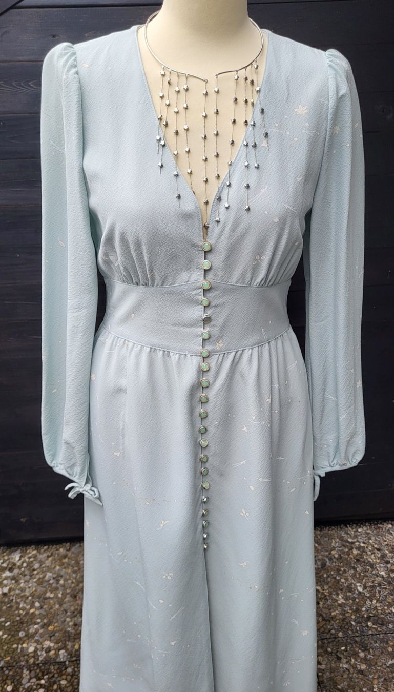 Vestiti: Robe bleu en soie – Nuovo (secondo la descrizione) da Fribourg venduto da VictoriaShop7 2
