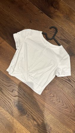 Even&Odd cropped knot T-Shirt, Weiss, Gr. XS 