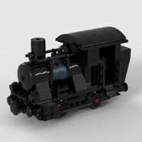 Lego Zug Modell - Schwarze Lokomotive mit Waggons - Top!