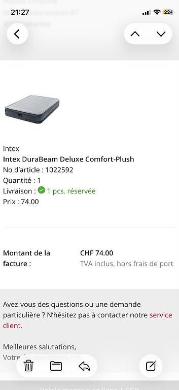 Matelas: Lit gonflable - Intex - Luftbett – Neuf (Voir description) à Biel/Bienne par hau_bd95 1