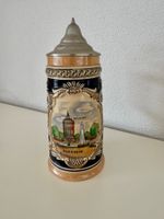 Bierkrug mit Zinndeckel / Bierhumpen von Mannheim