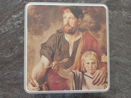 Basler Läckerli Dose, leer, Motiv Wilhelm Tell