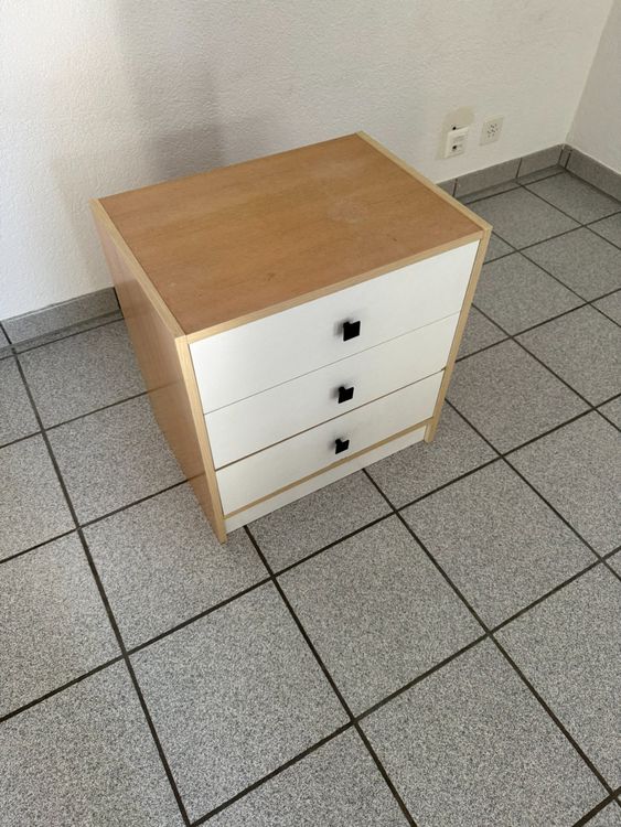 Kommode / Nachttisch esche/weiss 1