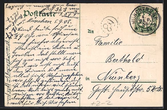 Cartoline postali: München, Rathaus und Marienplatz, Wappe – Usato da Berlin venduto da bartko-reher 1