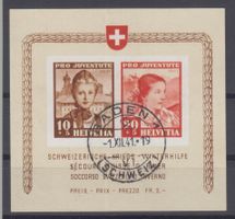 Bloc Pro Juvnetute 1941 oblitéré PJ attest Liniger (600.--+)