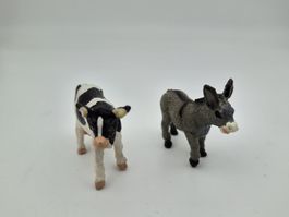 2 Vintage Safari Ltd Figuren 1994 | Kuh & Esel im Set