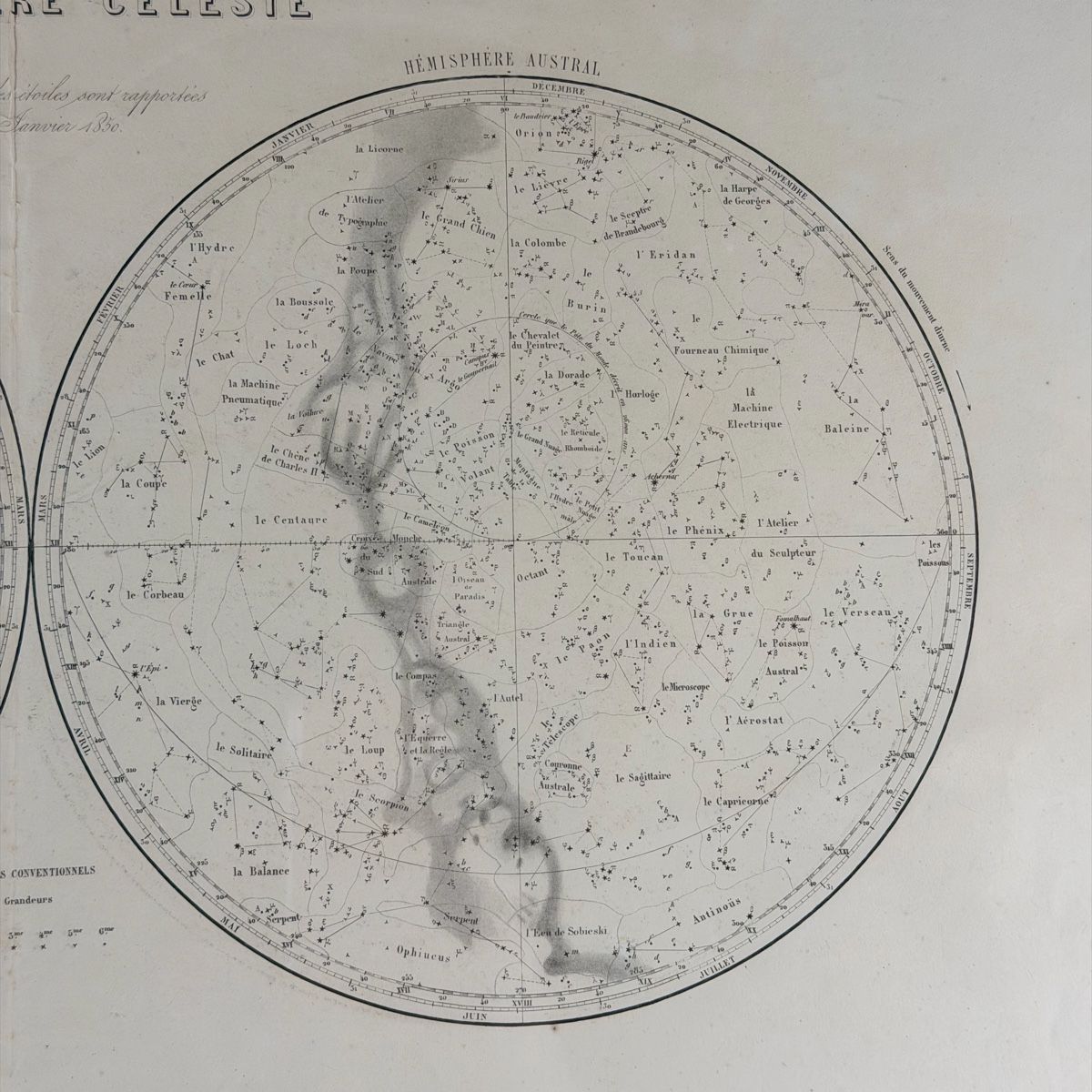 Cartine & Atlanti: Grand planisphère céleste ancien École Polytechnique 78x58 – Usato da Vessy venduto da _Callidus_ 3