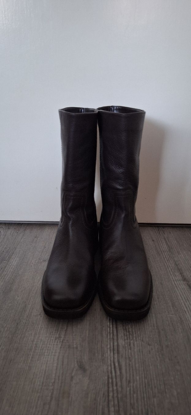 Scarpe da donna: Braune Lederstiefel mit Blockabsatz – Nuovo e nell'imballaggio originale da Wilen b. Wollerau venduto da kat_35 3