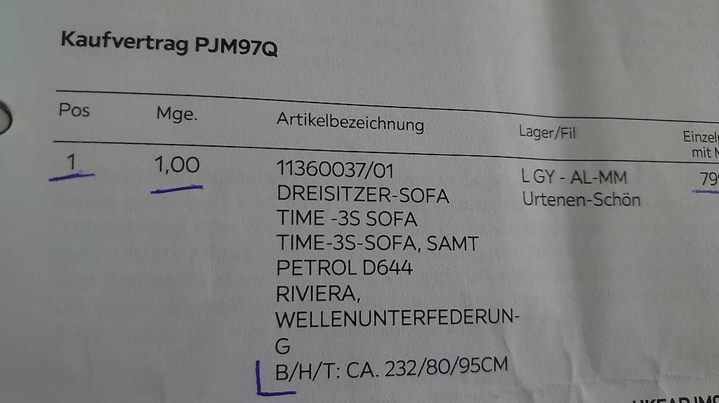 Mömax Divani: Retro 3er  Sofa in Petrol Samt – Usato da Riehen venduto da nic_6hjn 2