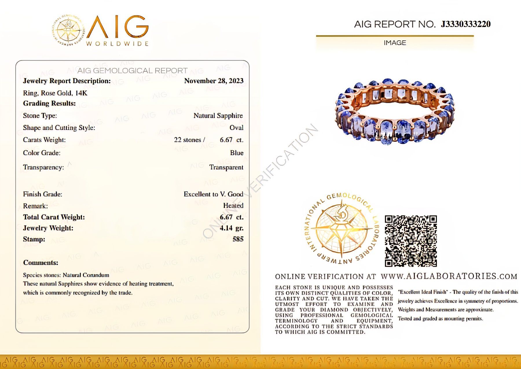 Anelli: Saphir-Alliance-Ring 14k Roségold 6,67ct – Nuovo e nell'imballaggio originale da Illnau venduto da Juwelier_Mahler_GmbH 3