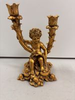 Goldiger Kerzenständer mit Engel aus Jordanien