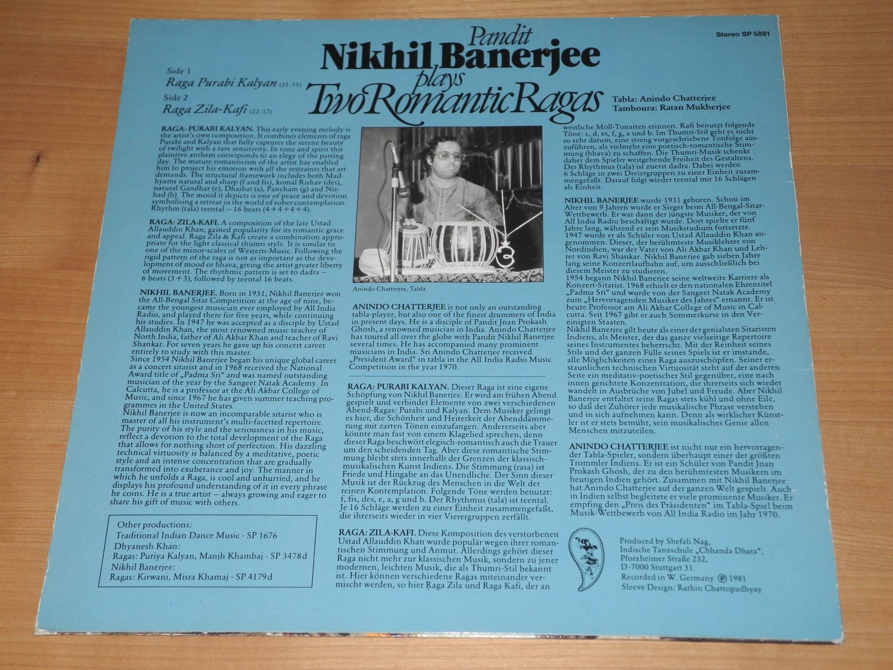 Dischi in vinile: NIKHIL BANERJEE: ROMANTIC RAGAS - CHHANDA DHARA – Nuovo (secondo la descrizione) da Fahrwangen venduto da Swirl2 1