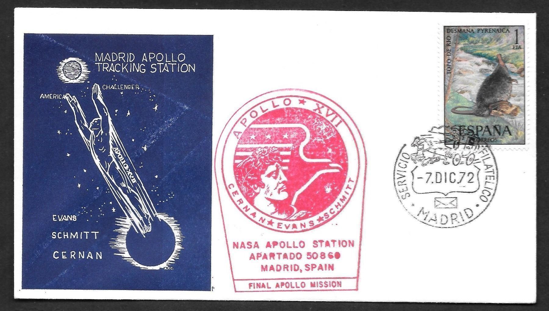 Tutti i francobolli: Spanien Sonderbrief Apollo 17 Madrid Tracking Station 1972 – Nuovo (secondo la descrizione) da Olten venduto da clotaldi