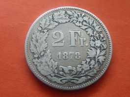 2 Fr. 1878  -  Ungereinigt  -