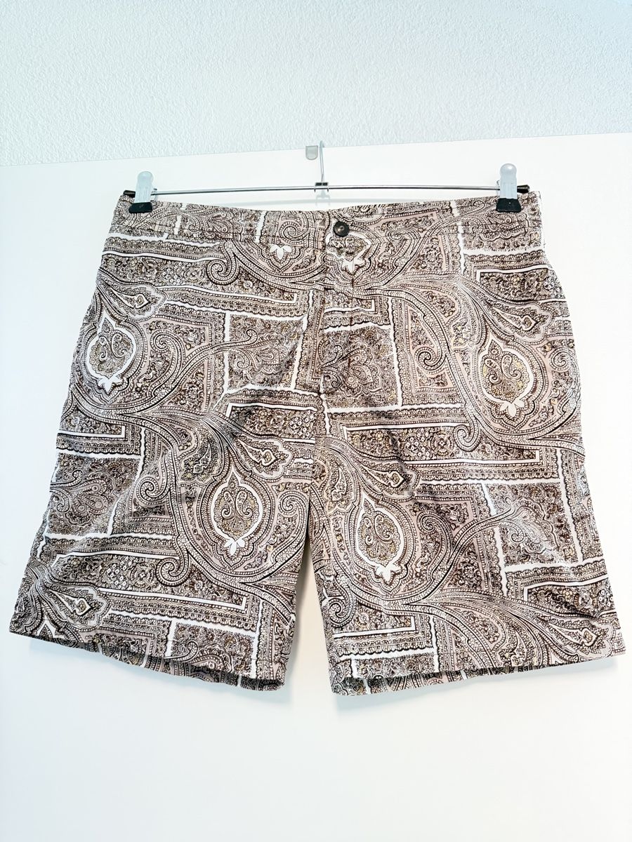 Prada Caleçons de bain: Prada Badehose mit einem kunstvollen Allover-Paisley-Muster. – D'occasion à Zürich par aussortiert