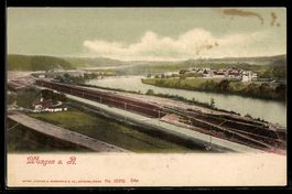 AK Wangen a. A., Bahnhof und Aare
