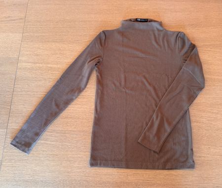 T-shirt Zara manches longues couleur taupe - taille S