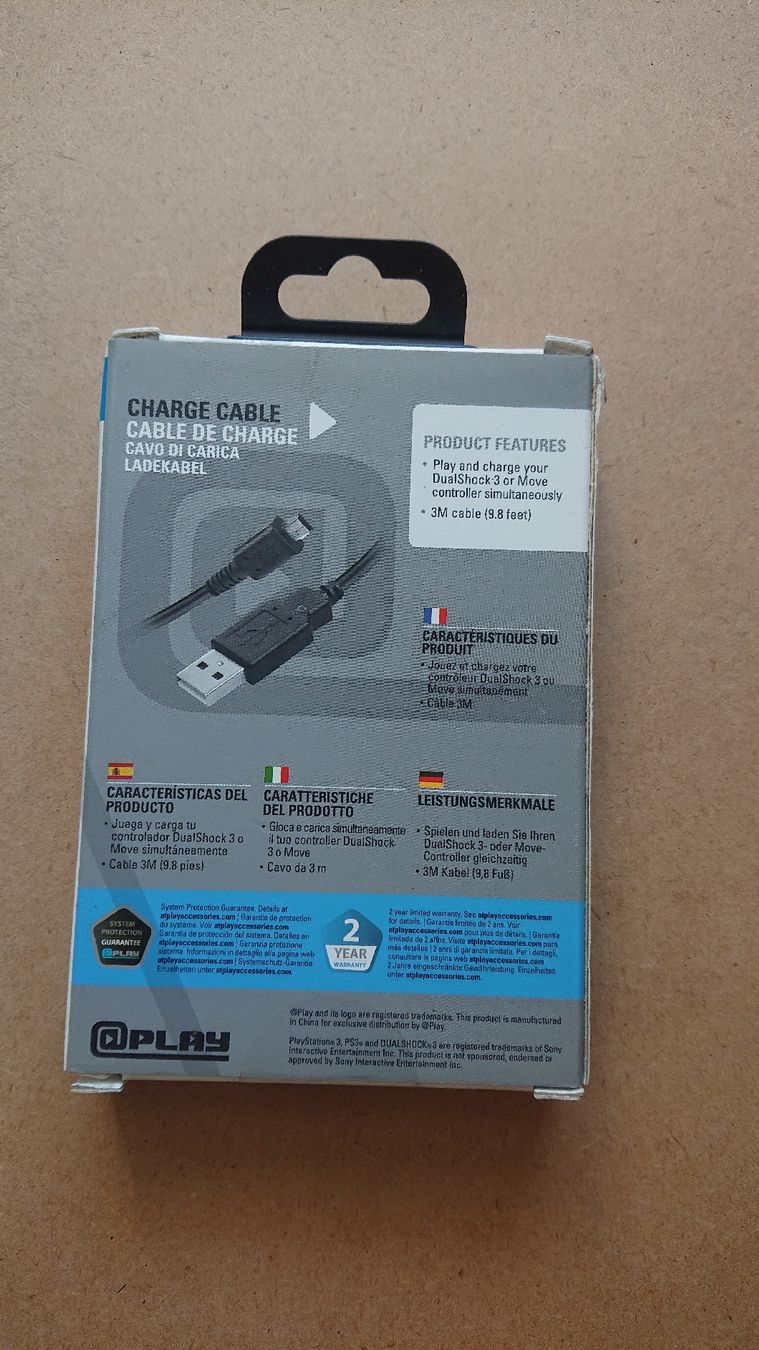Adattatori & Cavi: PS3 Ladekabel 3m neu – Nuovo e nell'imballaggio originale da Chur venduto da FreakofRarity 1