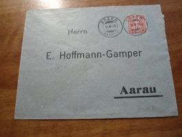 Brief 1906, Ziffer, toller Stempel Bözen Aargau,