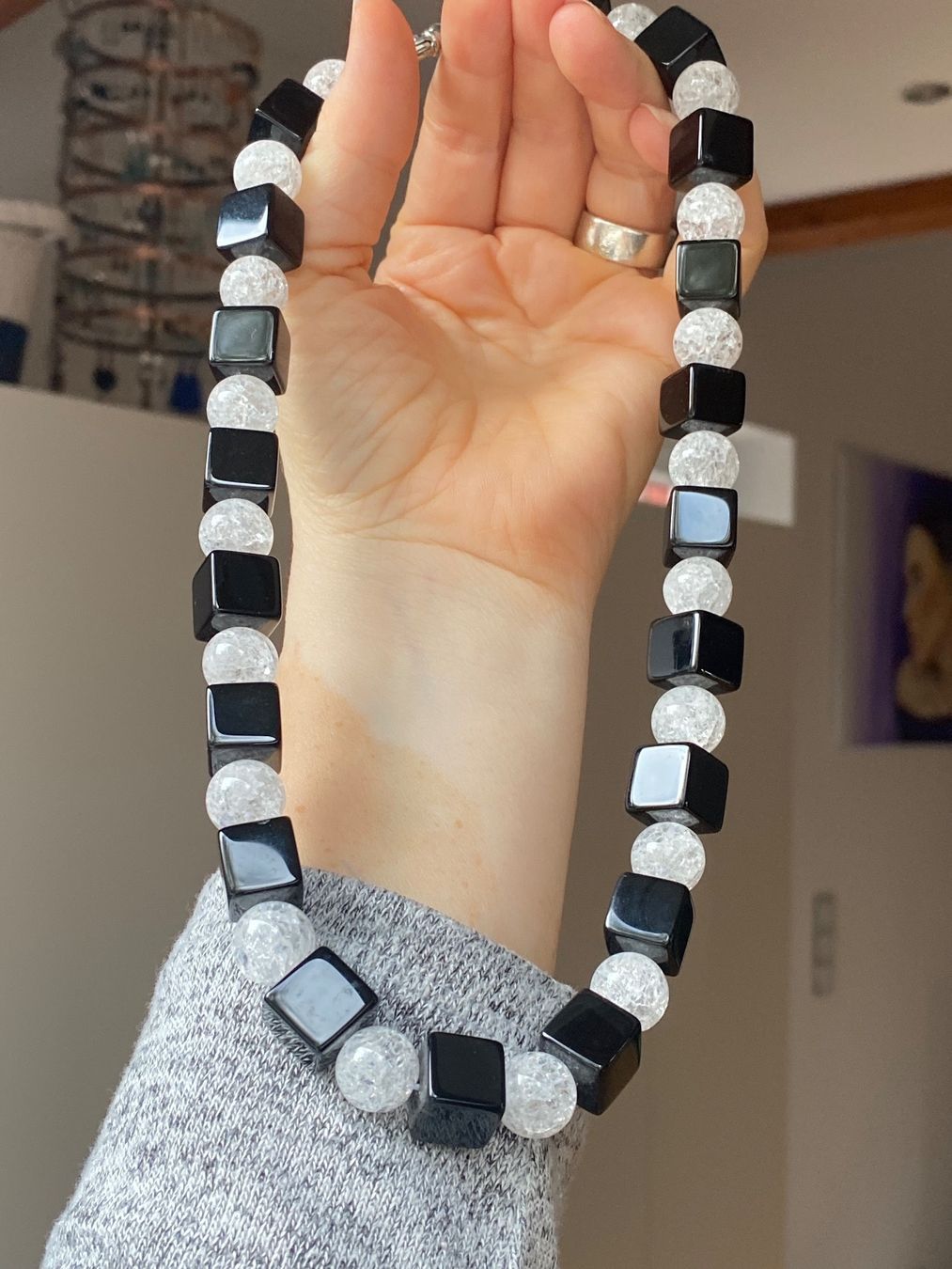 Onyx Catenine: Bergkristall, Onyx Halskette NEU – Nuovo e nell'imballaggio originale da Basel venduto da Chili007 5