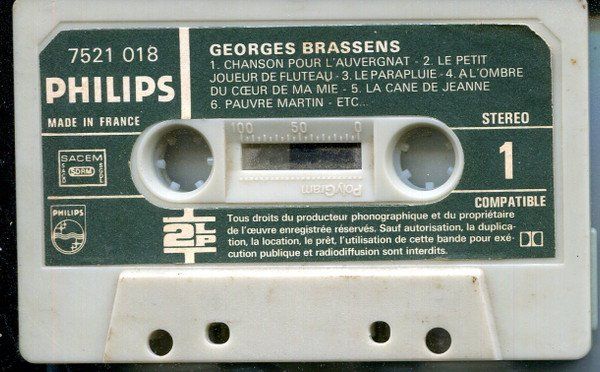 Musicassette: CASSETTE GEORGES BRASSENS - CHANSONS – Usato da PORRENTRTUY venduto da RABAIS_SPORT 1
