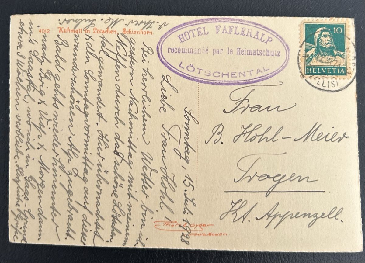 Cartoline postali: Kühmatt im Lötschental  – Usato da Horw venduto da Tellbub 1