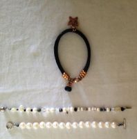 Armband Konvolut Perlen, Schmucksteine Lederarmband