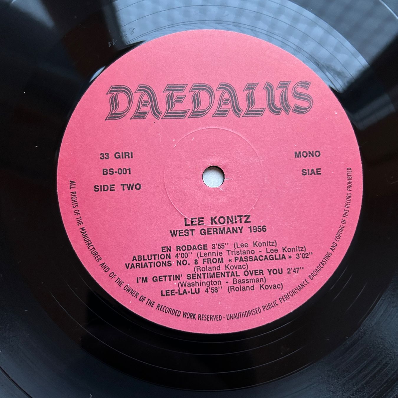 Dischi in vinile: Lee Konitz     In West Germany 1956    rare LP – Usato da Lausanne venduto da Pask1 3