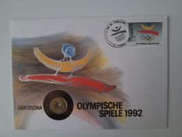 Barcelona Olymp. Spiele 1992 Münzbrief
