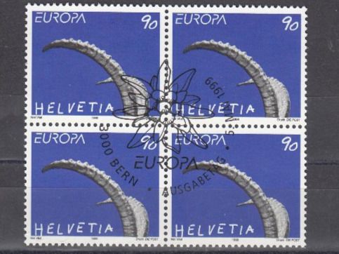 Alle Briefmarken: SBK 972 im 4er-Block mit ET – Gebraucht aus Bürglen TG von StampGraf
