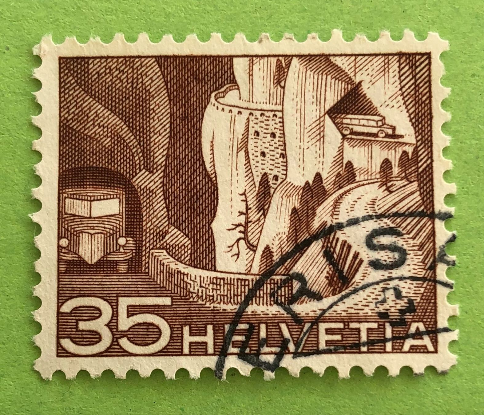 Tutti i francobolli: Nr.304 mit Stempel Alpenpoststrasse Technik und Landschaft – Usato da Aarau venduto da Billa007