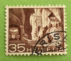 Nr.304 mit Stempel Alpenpoststrasse Technik und Landschaft