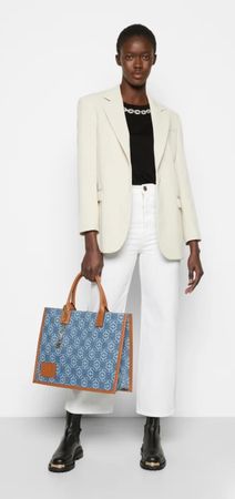 SANDRO TOTE BAG TASCHE DENIM MIT STAUBBEUTEL NP 180.- MEGA