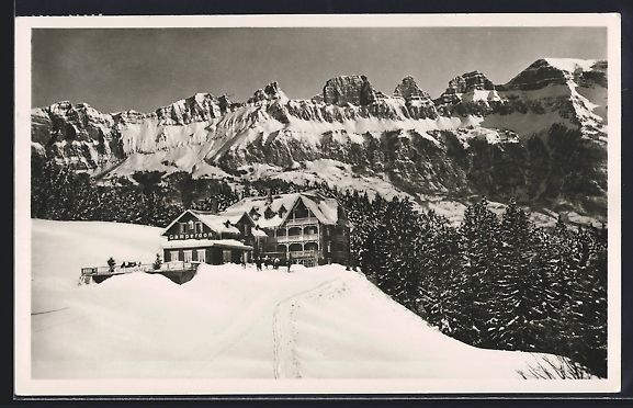Cartoline postali: Flumserberg, Hotel Gamperdon im Schnee – Usato da Berlin venduto da bartko-reher
