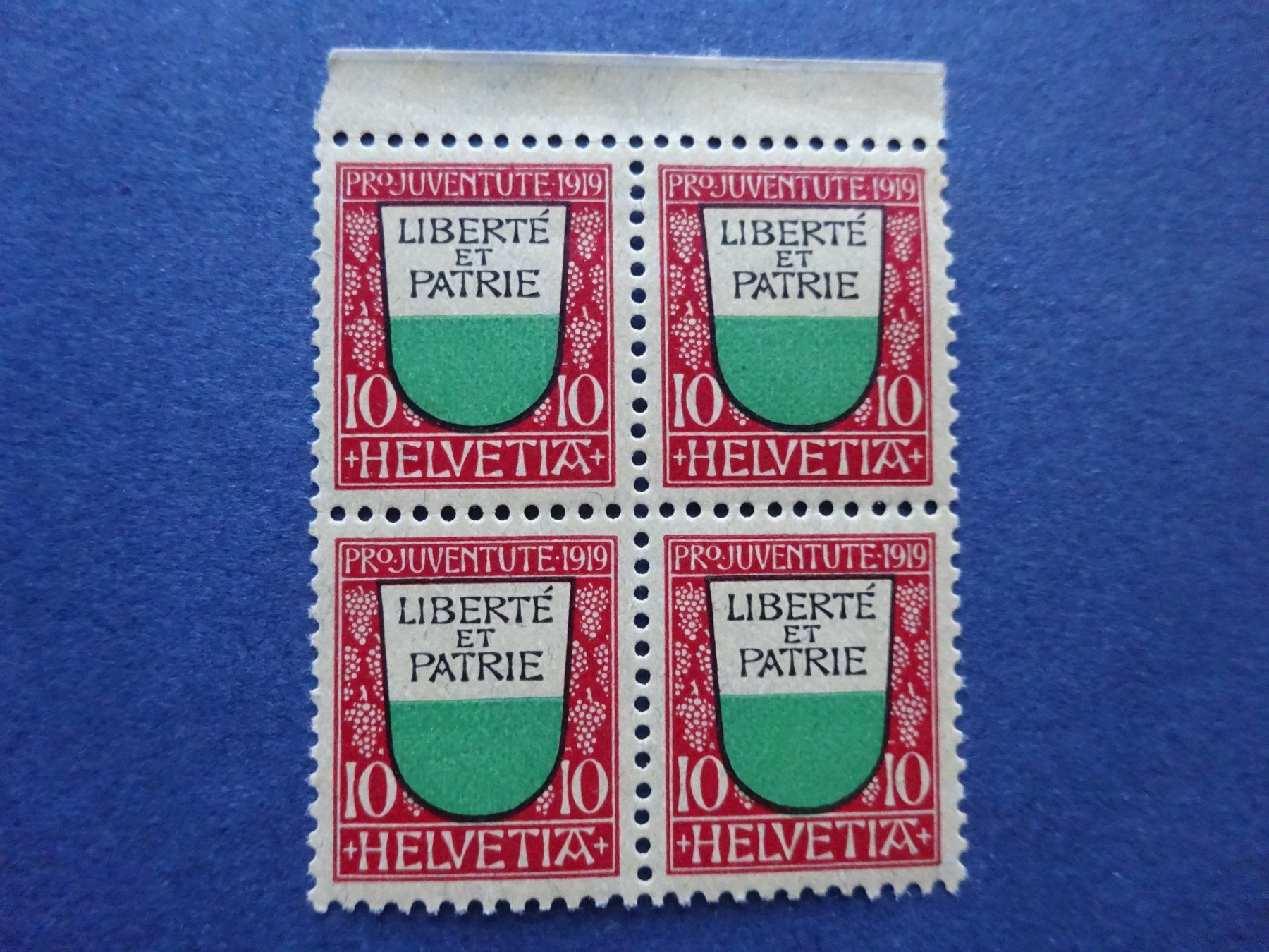 Alle Briefmarken: 1919 Pro Juventute 4er Block postfrisch – Gebraucht aus Appenzell-Steinegg von adi1975 1
