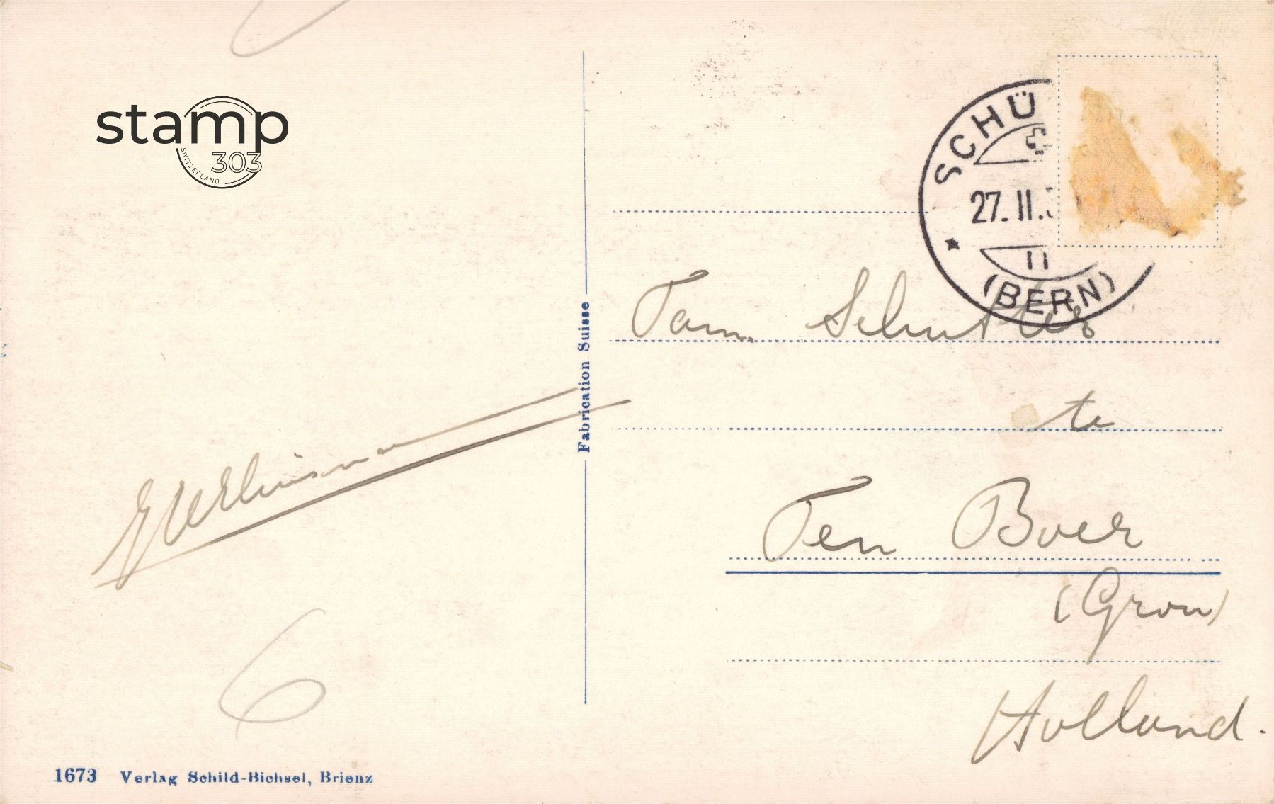 Cartoline postali: AK Jungfrau – Usato da Eggersriet venduto da stamp303 1