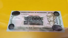 10000 Cordobas Banknote aus Nicaragua, Jahrgang 1985!