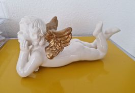 Engel liegend Figur Porzellan
