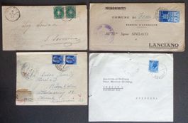 ITALIA: 4 invii postali degli anni 1891–1954