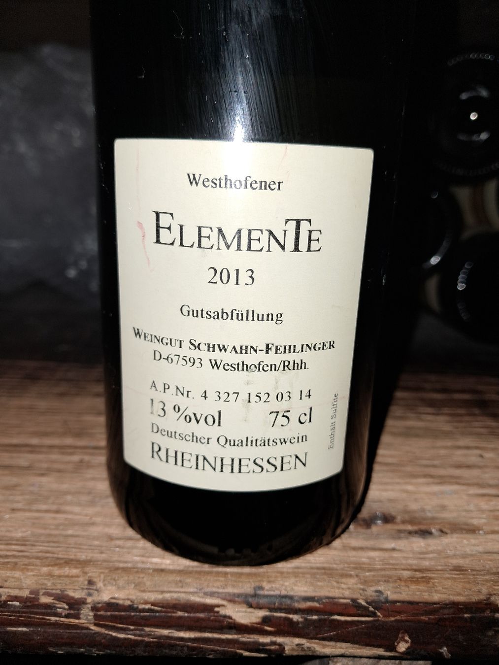 Mouton Rothschild Vino: Westhofener ElementE 2013 – Nuovo e nell'imballaggio originale da Le locle venduto da juliensaran 3