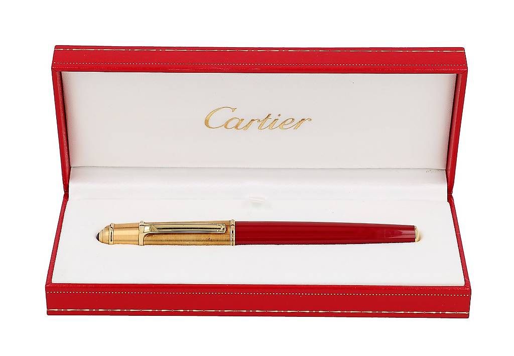 Cartier Penna & Evidenziatori: Penna Roller Cartier Diabolo Bordeaux e Oro – Usato da Stabio venduto da phi_k5ws