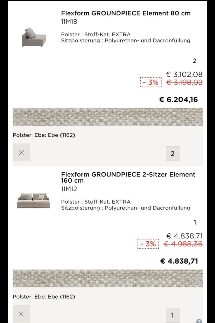 Flexform Sofas: Flexform Sofa Groundpiece – D'occasion à Luzern par FelixHelder 3