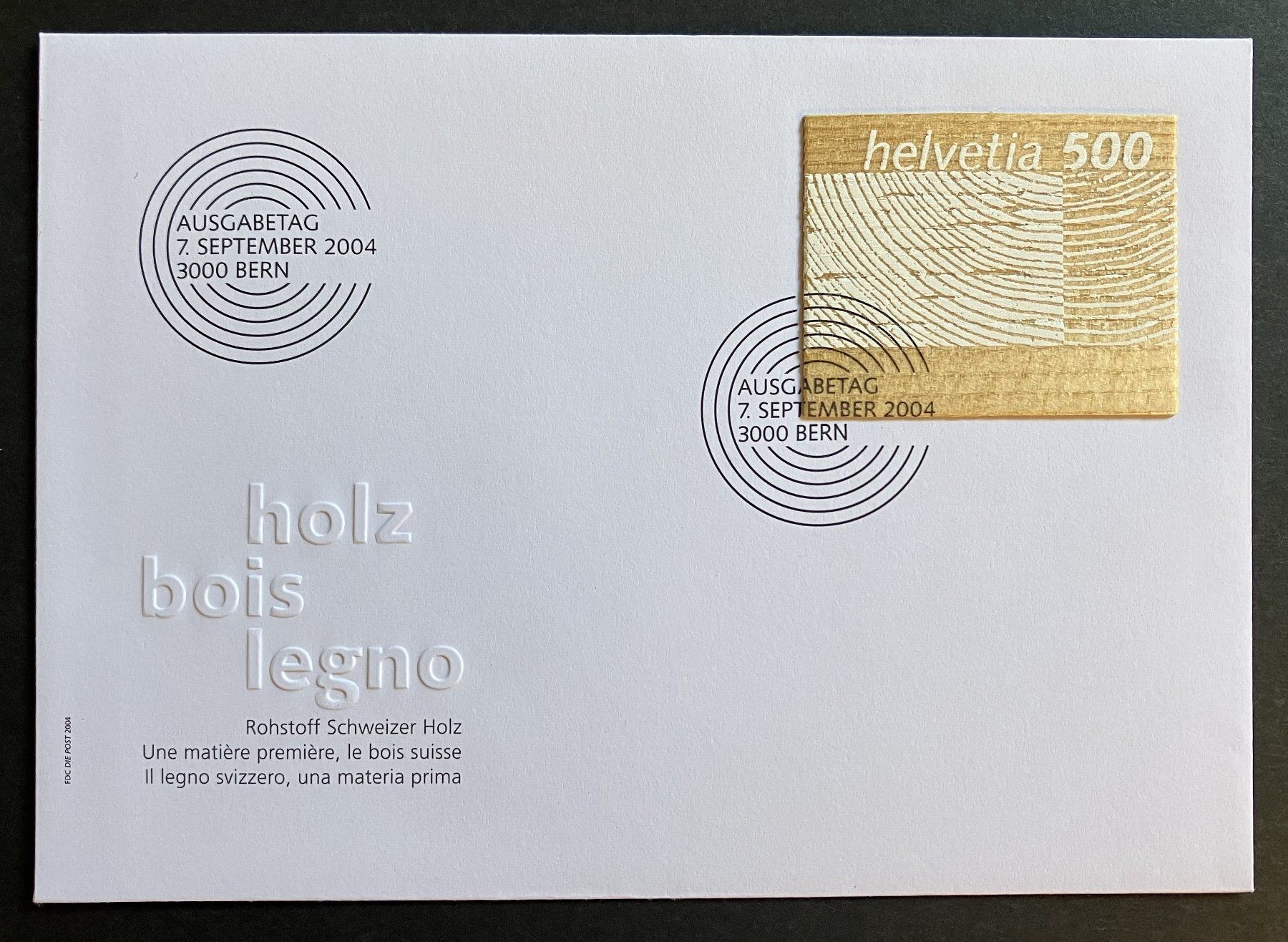 Tutti i francobolli: HOLZMARKE FDC 2004 – Usato da Oberwil BL venduto da SALOB