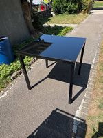 Table en verre noir 80x80x76