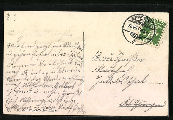 Cartoline postali: AK Herisau, Ortsansicht mit Säntis – Usato da Berlin venduto da bartko-reher 1