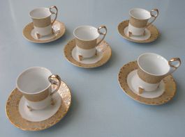 Espresso-/Mokka-Tassen-/Teller Set Rana Porzellan 5 Stk.