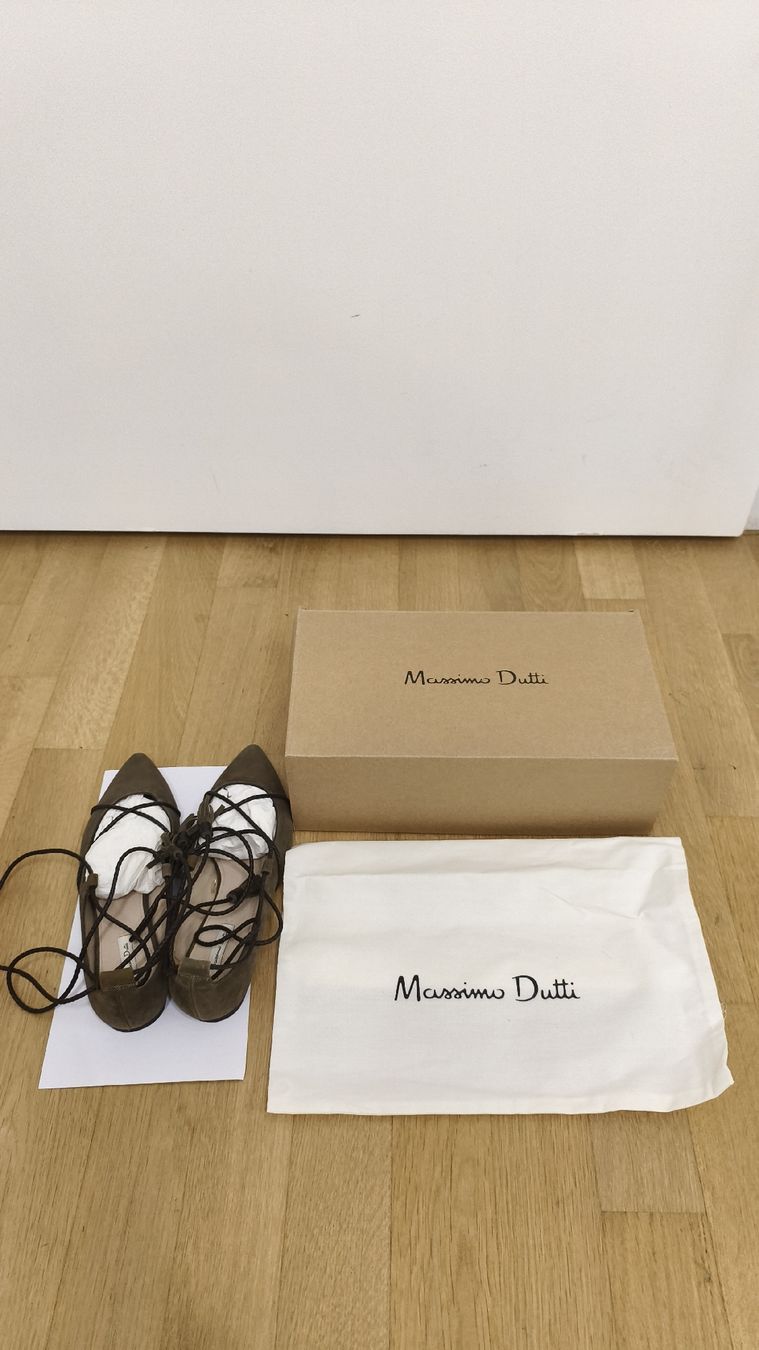 Massimo Dutti Scarpe da donna: Massimo Dutti Olive Suede Pointed Ballet Flats - 37 – Usato da Erlenbach ZH venduto da rem_p5dd 6